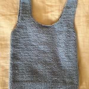 Aerie Light Blue Textured Tank